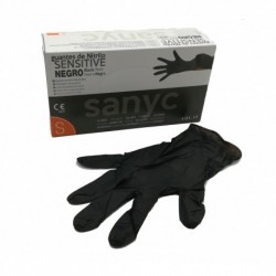 GUANTE NITRILO SENSITIVE NEGRO  "S" PEQ 4GR