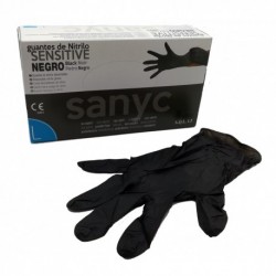 GUANTE NITRILO SENSITIVE NEGRO  "L" GDE 4GR