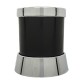 PORTACUBIERTOS NEGRO/CROMADO 8CM H10,5