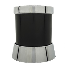 PORTACUBIERTOS NEGRO/CROMADO 8CM H10,5