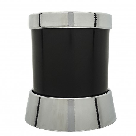 PORTACUBIERTOS NEGRO/CROMADO 8CM H10,5