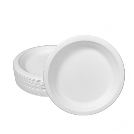 DES PLATO LLANO 22CM BCO BIODEGRADABLE