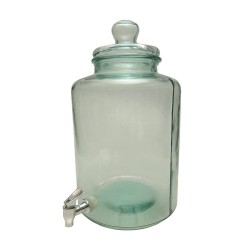 TARRO C/TAPA Y GRIFO 6L VIDRIO RECICLADO