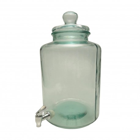 TARRO C/TAPA Y GRIFO 6L VIDRIO RECICLADO