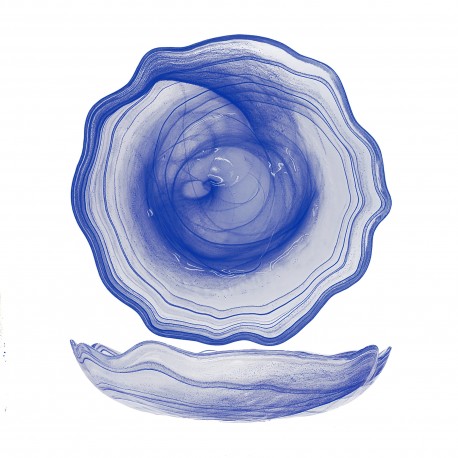 AMORF HONDO PLATO 21CM ALABASTRO AZUL