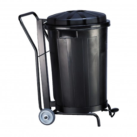CUBO GOLIAT 95L. NEGRO C/RUEDAS Y PEDAL