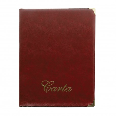 CARTA RESTAURANTE ECO 32X23 GRANATE 6 HOJAS