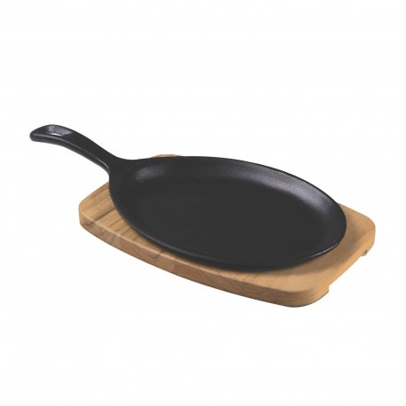 GRILL TABLA MADERA Y FUENTE HIERRO OVAL 25X18